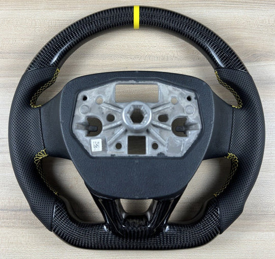 Real Carbon Fiber Steering Wheel Fits Ford Transit Tourneo Custom 2018 - 2024 - Concept - R